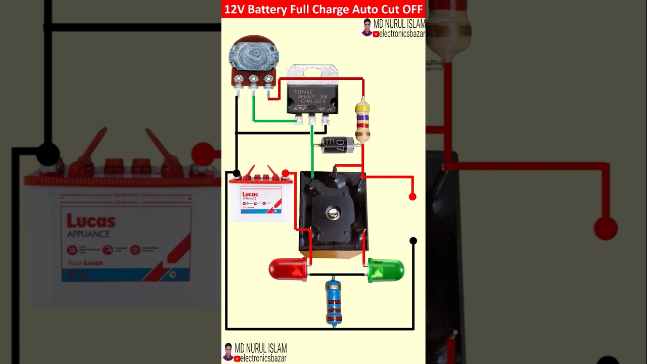 How to Make 12V Battery Full Charge Auto Cut of Circuit || Overcharge Protection Circuit || #charger