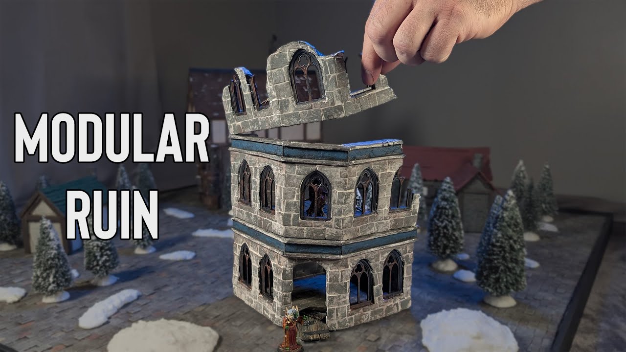 Modular 3-Story Ruin for Frostgrave & Mordheim | Magnetic Terrain for Skirmish Games!