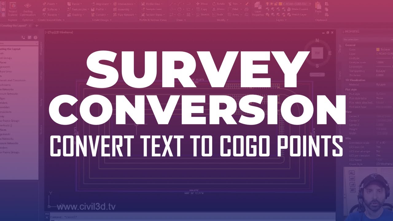 04 Преобразование текста в точки COGO в Civil 3D 2023