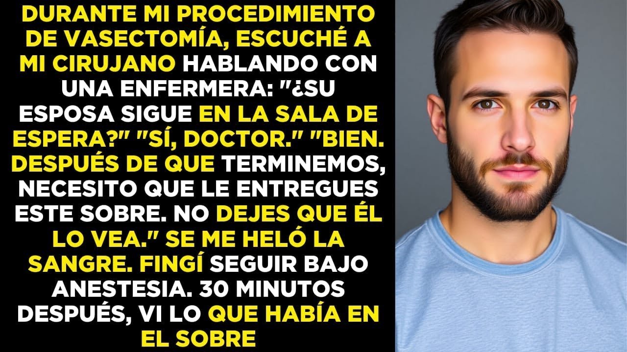 Durante mi vasectomía oí al cirujano decir_ “Dale esto a su esposa… que él no lo vea”