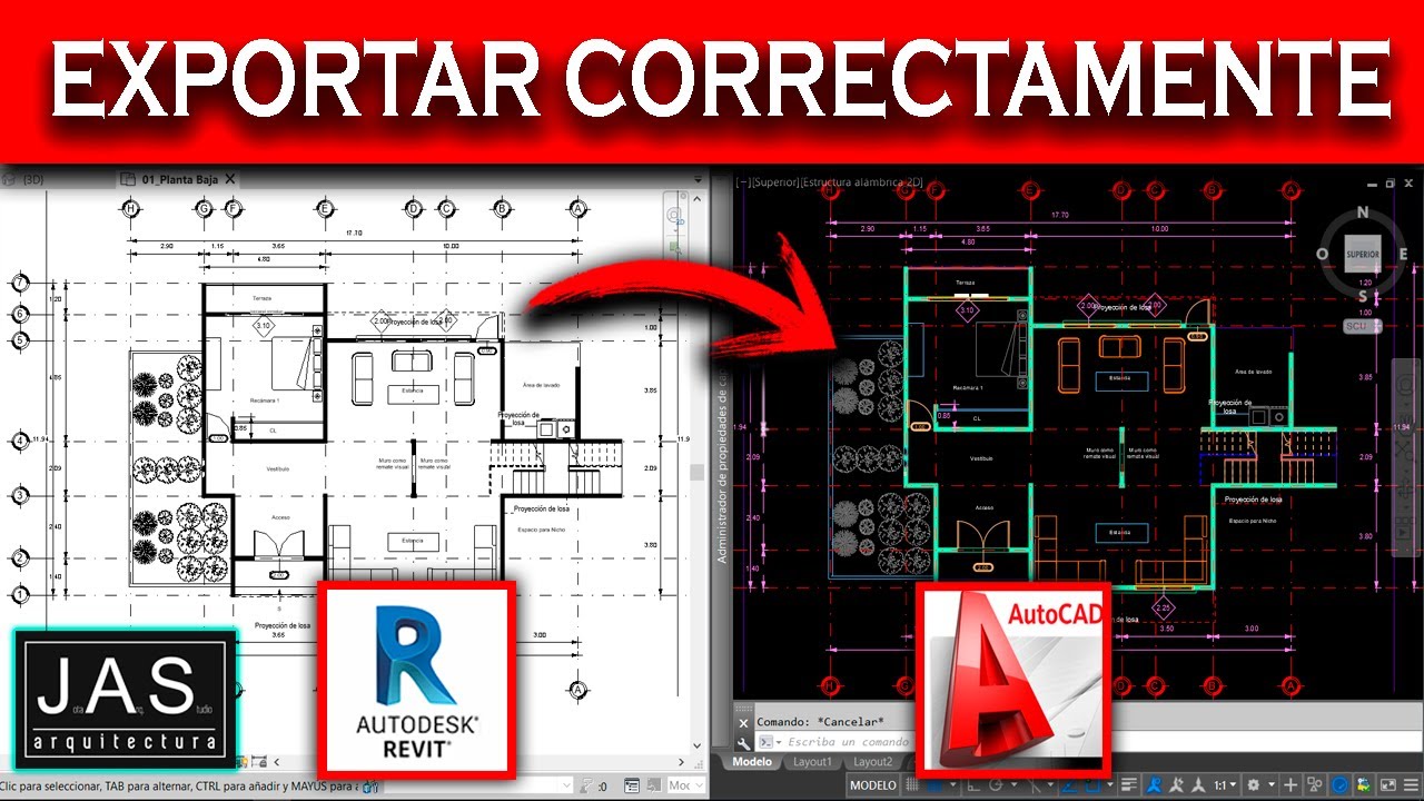 🔷¿Cómo EXPORTAR hacia AUTOCAD desde REVIT? | de manera RÁPIDA y sin perder escala