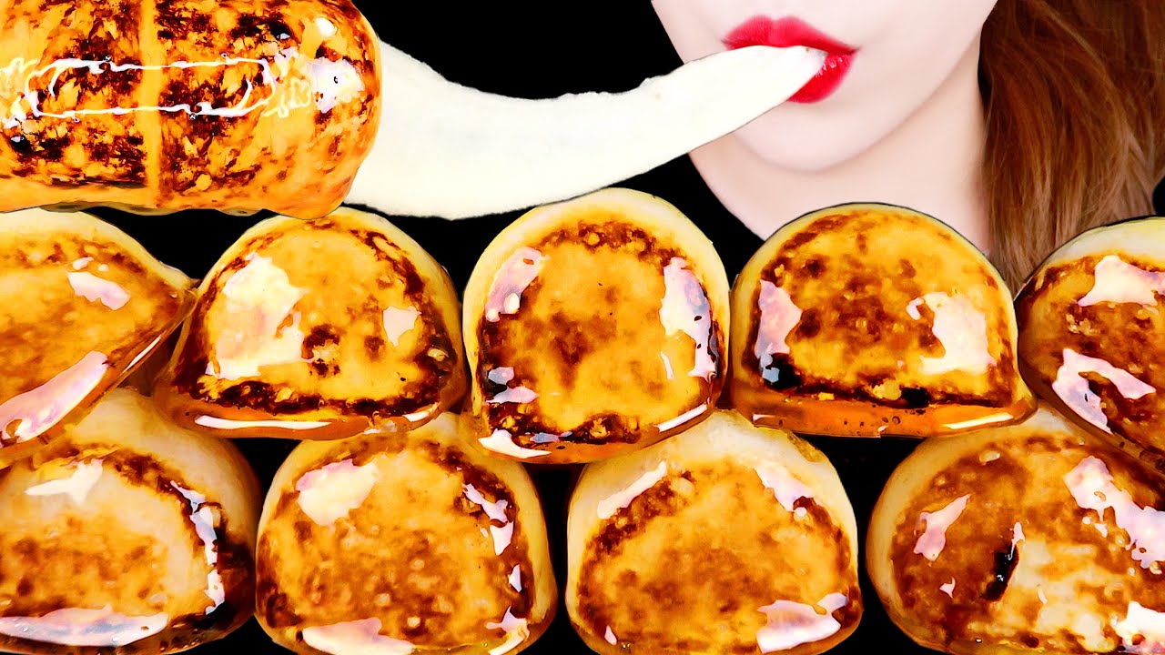ASMR GRILLED GIANT MARSHMALLOW  EATING SOUNDS MUKBANG 구운 대왕 마시멜로 탕후루 먹방 咀嚼音