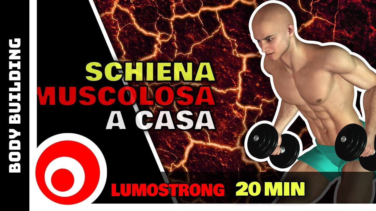 Schiena grossa a casa con manubri