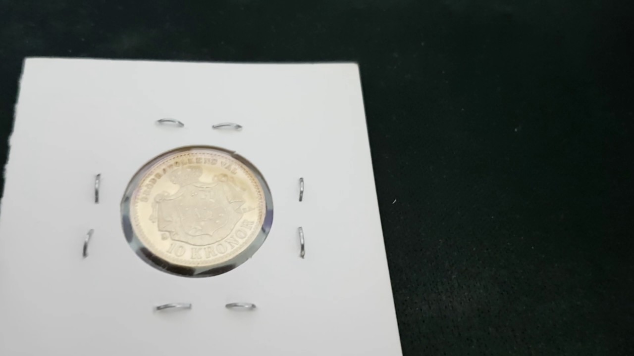 Distorted. 10 Kronor Swedish Gold Coin for sale.