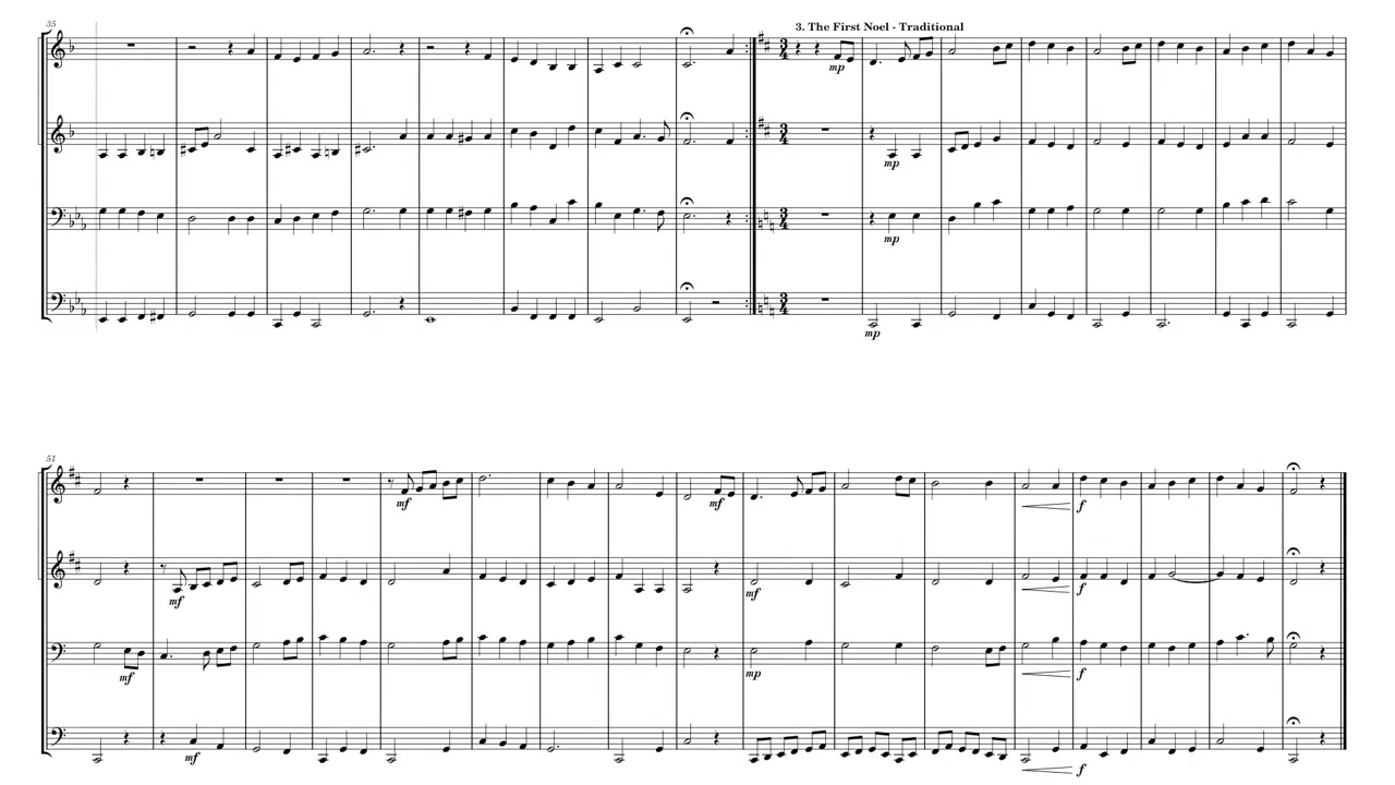 Three Christmas Tunes (6) – Arranged by Michel Rondeau