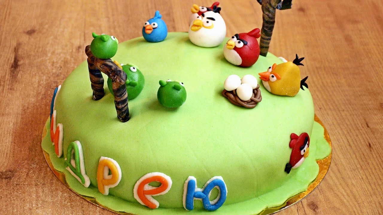 Торт на День рождения / How to make Birthday cake with marshmallow fondant ♡ English subtitles