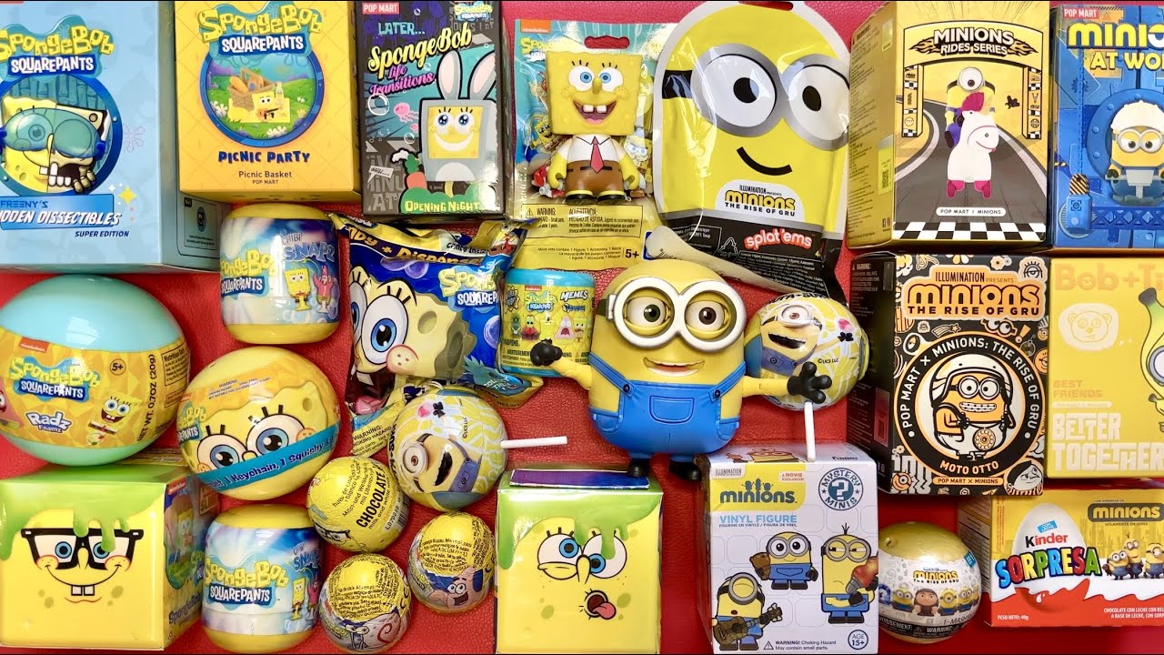 ASMR Spongebob VS Minions Satisfying Collection Unboxing no talking