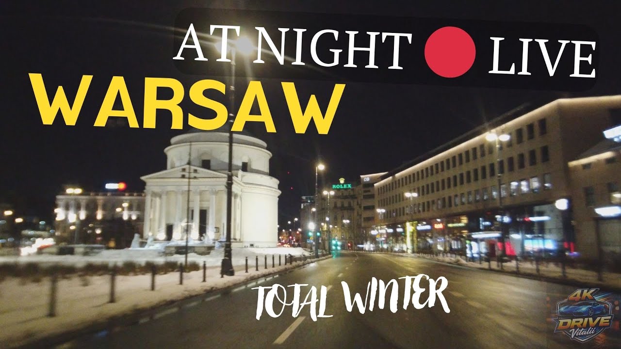 🔴 24/7 Winter Night Drive Warsaw LIVE 🌙 | POV City Drive | Real Sounds
