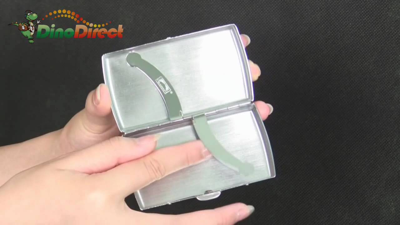 Stainless Steel Cigarette Case Silver (Holds 10) - dinodirect