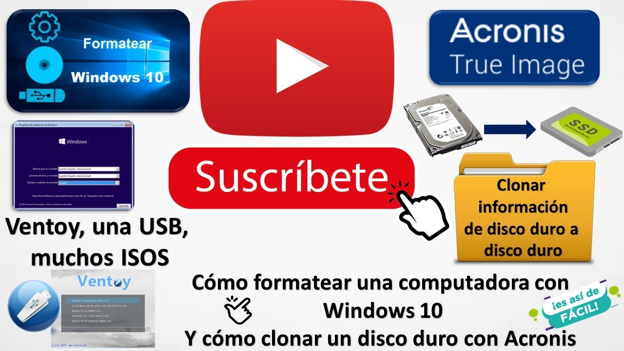 Cómo formatear una computadora con Windows 10 y cómo clonar un disco duro con Acronis facilísimo