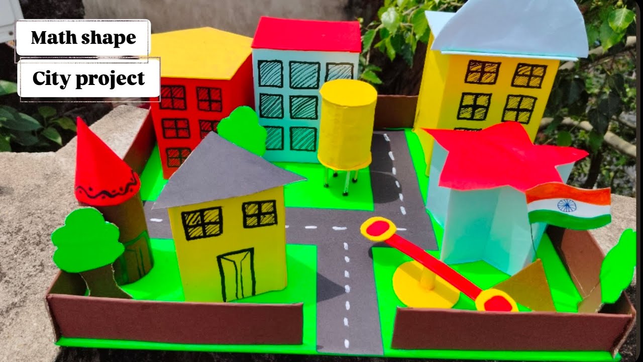 Math Shape City Project || How To Make Math Project ll Shape City Project 🏙️