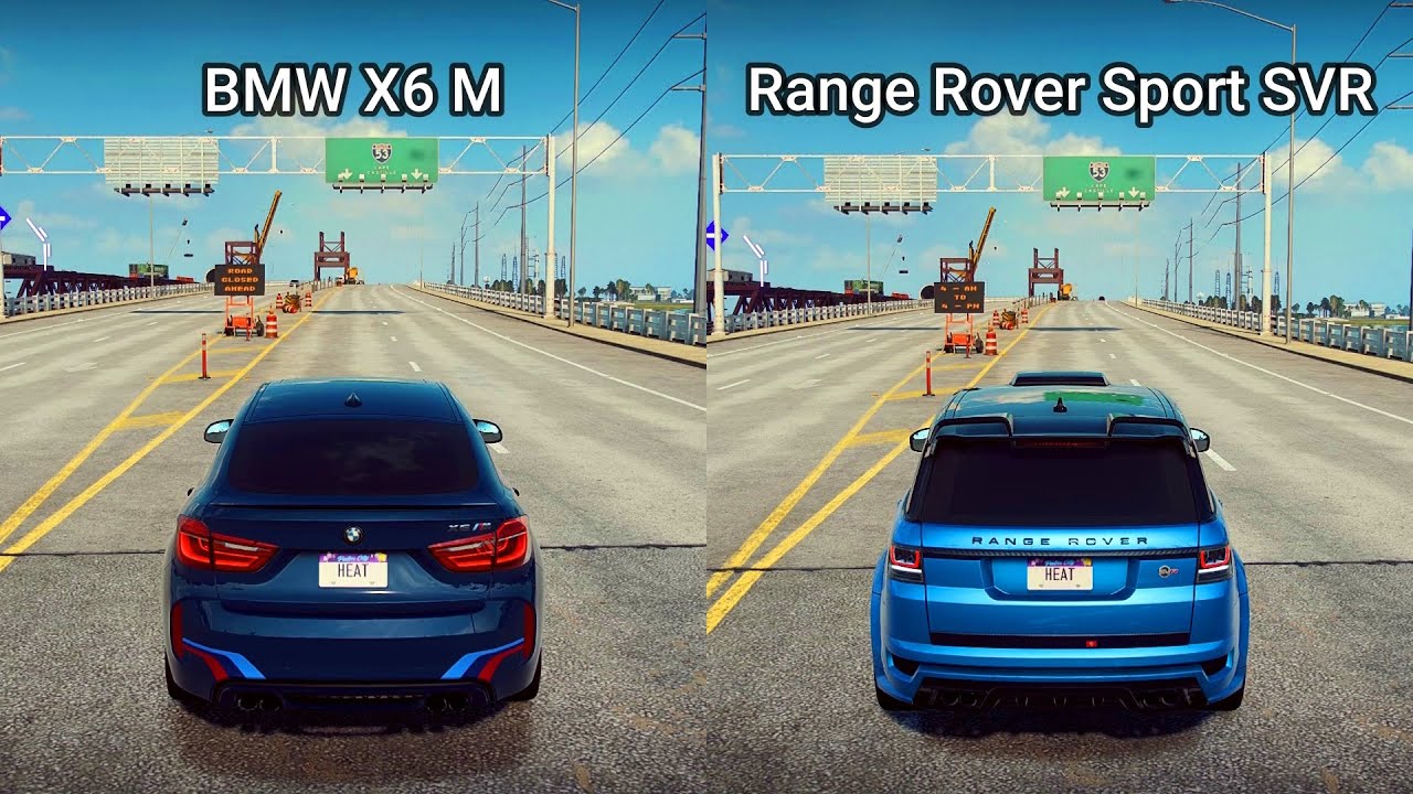 NFS Heat: BMW X6 M vs Range Rover Sport SVR 2015 SUV - Drag Race