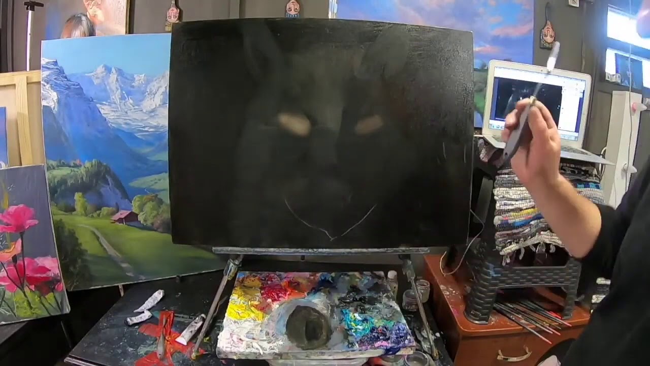 Игорь Сахаров, запись с прямого эфира, написать кота маслом