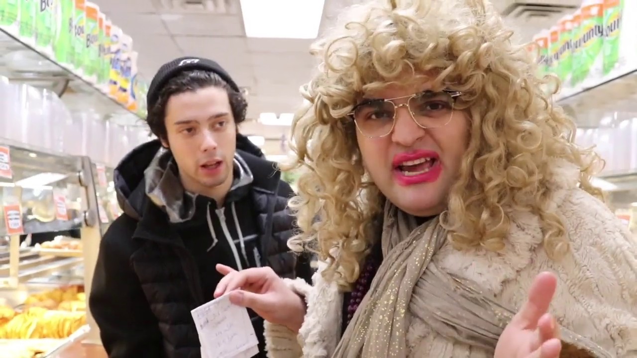 Russian Speaking  Mom goes food shopping for New Years with Son