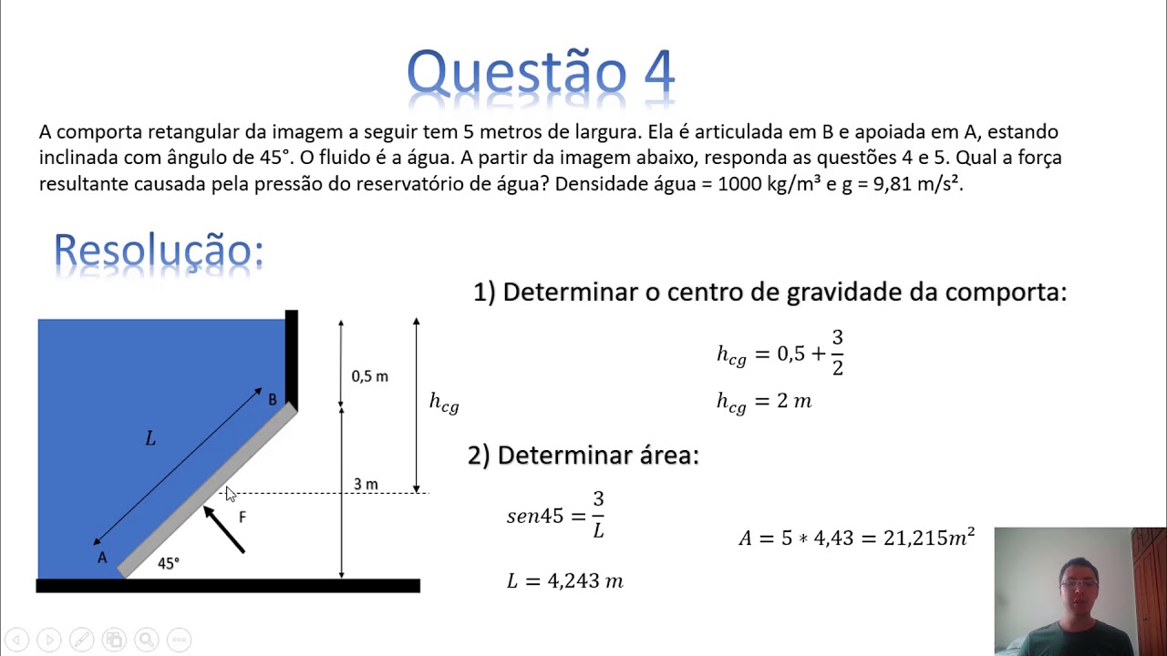Comporta: Estática dos Fluidos - Exercício Resolvido