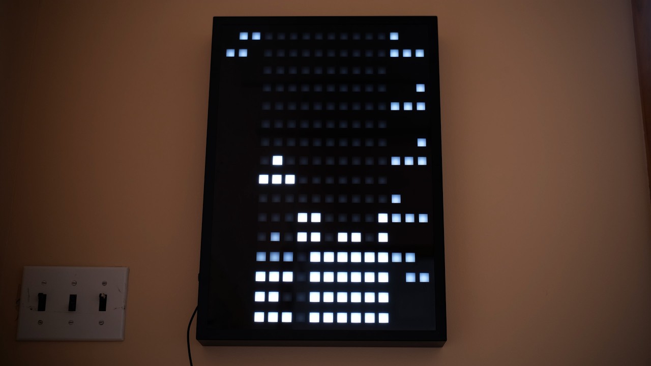 ESP32 powered Tetris clone running on an IKEA OBEGR&Auml;NSAD wall lamp
