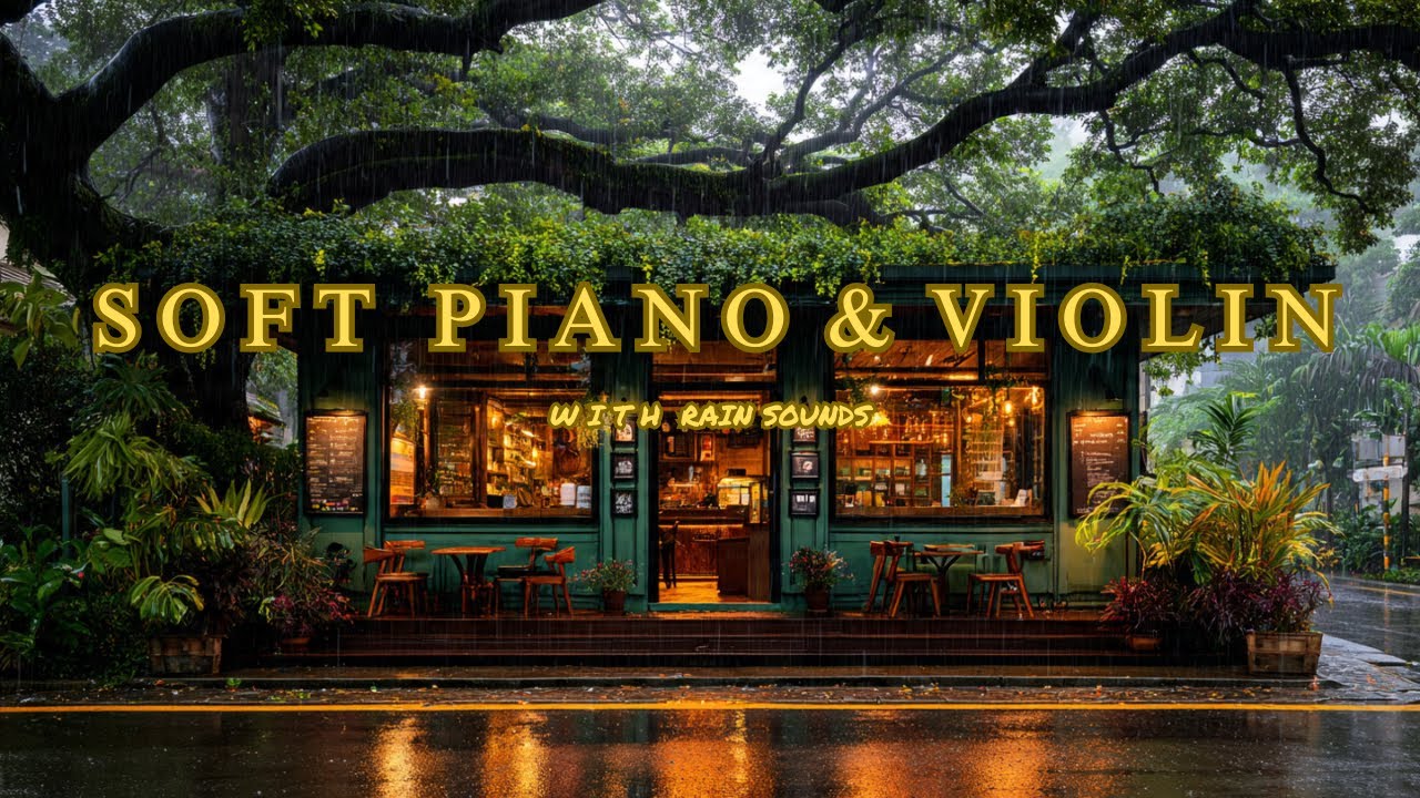 Sleep Music with Rain | Soft Piano & Violin Therapy