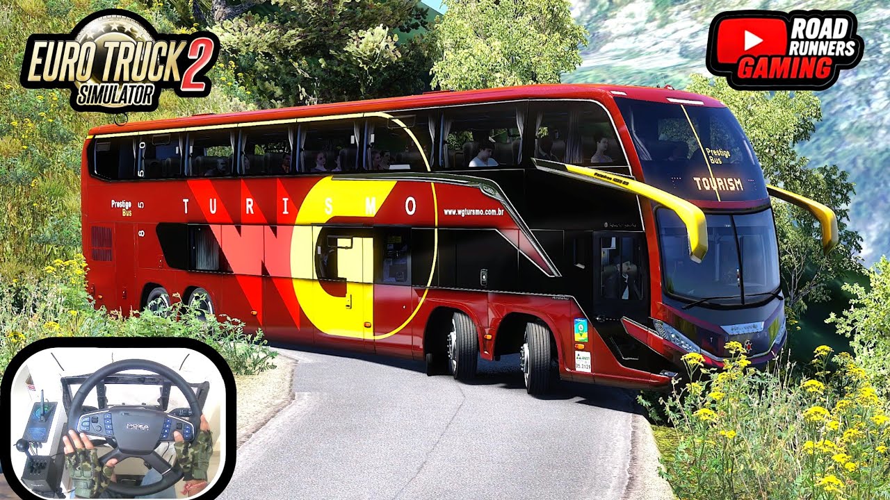 New G8 DD Bus on Extreme Narrow Death Road Curvy Mountain Route | ETS2 Bus | Euro Truck Simulator 2
