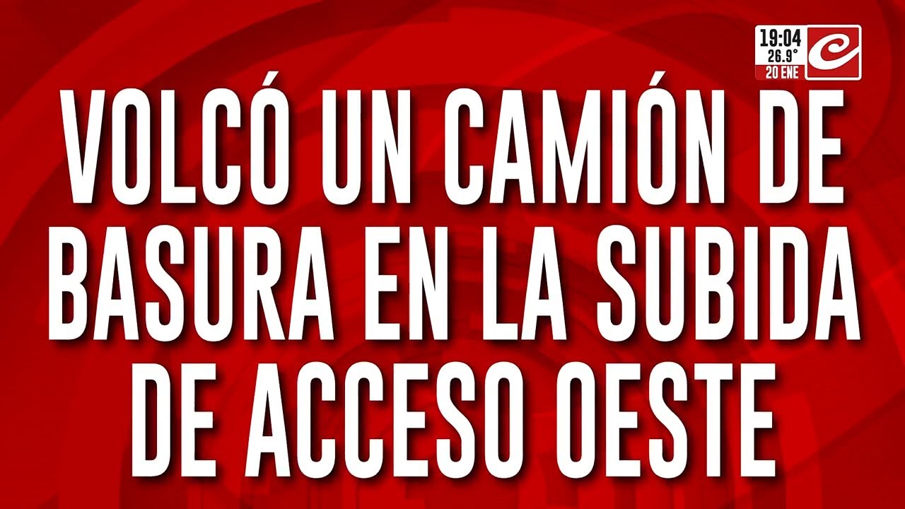 Volcó un camión de basura en la subida de acceso oeste