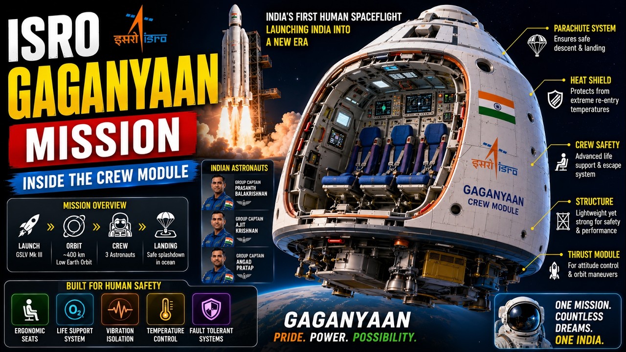 ISRO Gaganyaan Mission Explained | Inside the Crew Module in 3D 🚀🇮🇳 | 3D DECODE