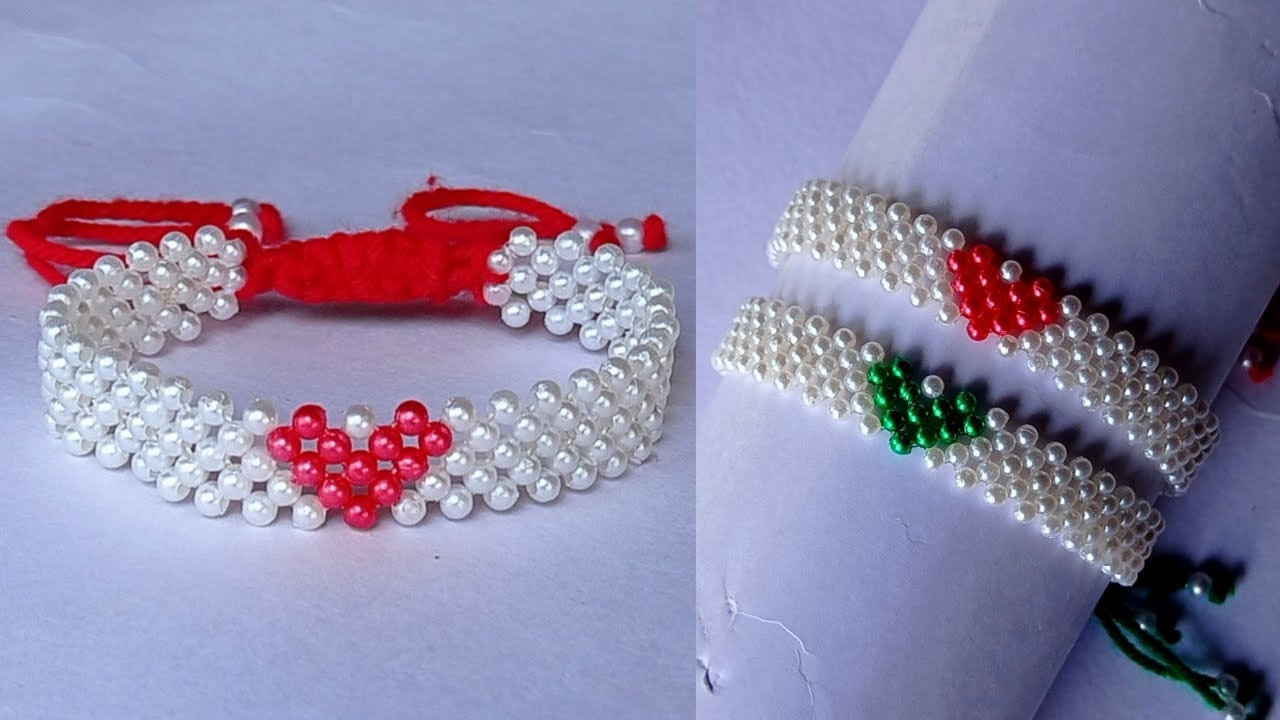 Bracelet making with beads || Heart shape bracelet || friendship band / friendship bracelet