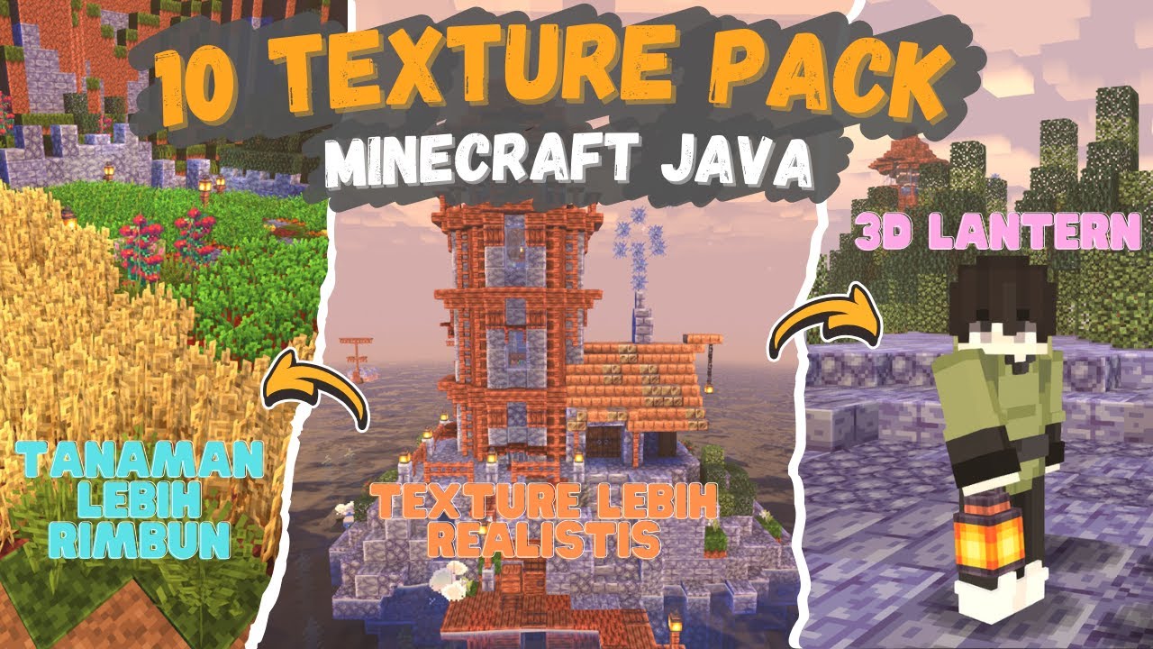10 TEXTURE PACK MINECRAFT JAVA TERBAIK UNTUK SURVIVAL | 1.20-1.21