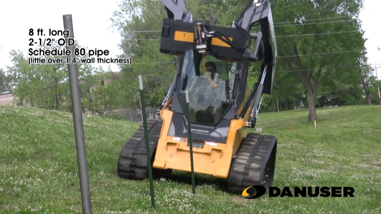 Danuser T3 Driver Driving Pipe & T-posts with the Tilt Bracket