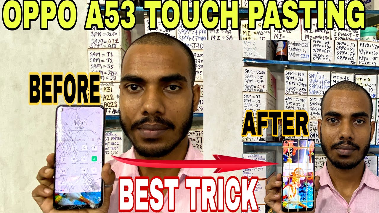 Oppo A53 Touch Pasting || Oppo A53 Broken Glass Replacement || Best tips 📲