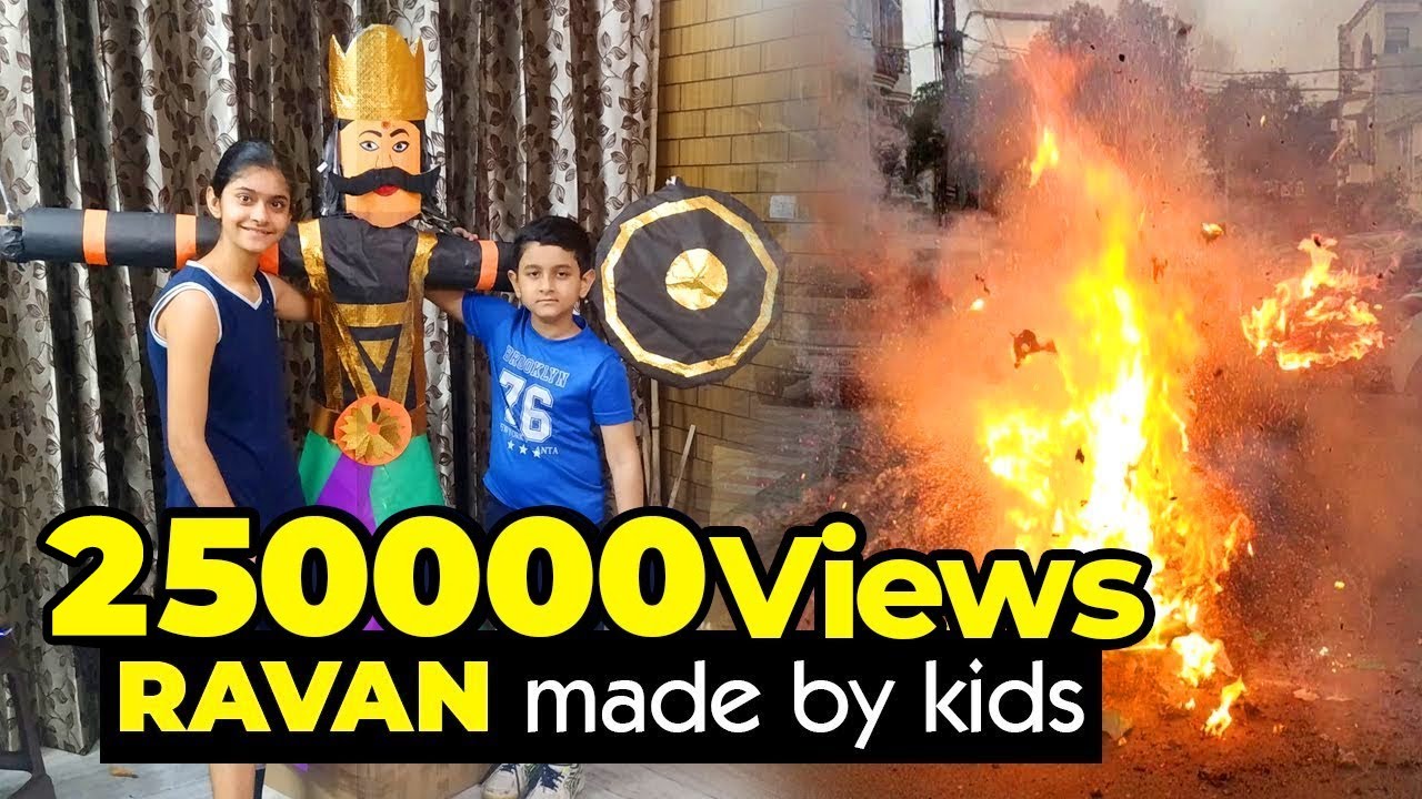 Happy Dussehra 👹 Ravan made by Kids #Dussehra #RAVAN DAHAN Great blast sounds - USE HEADPHONES