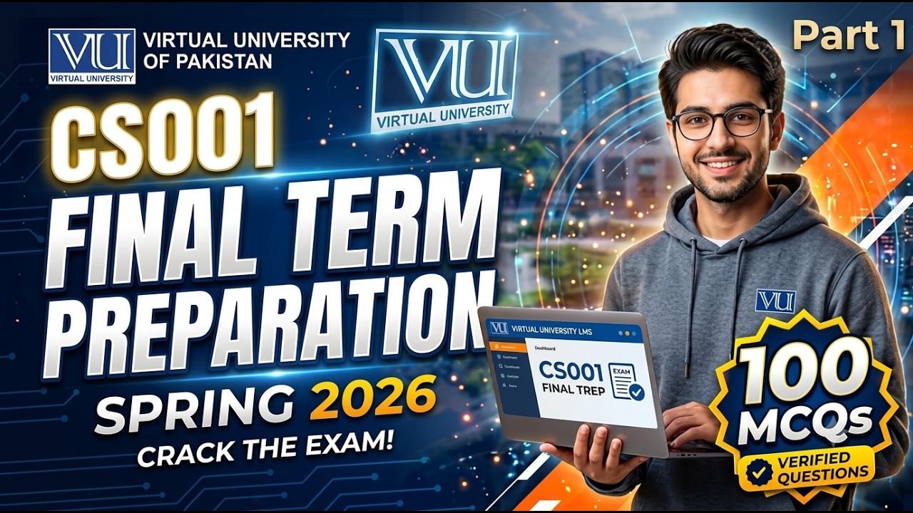 CS001 Finalterm Preparation 2026 | CS001 Finalterm Preparation Spring 2026 | 100 MCQs Part 1