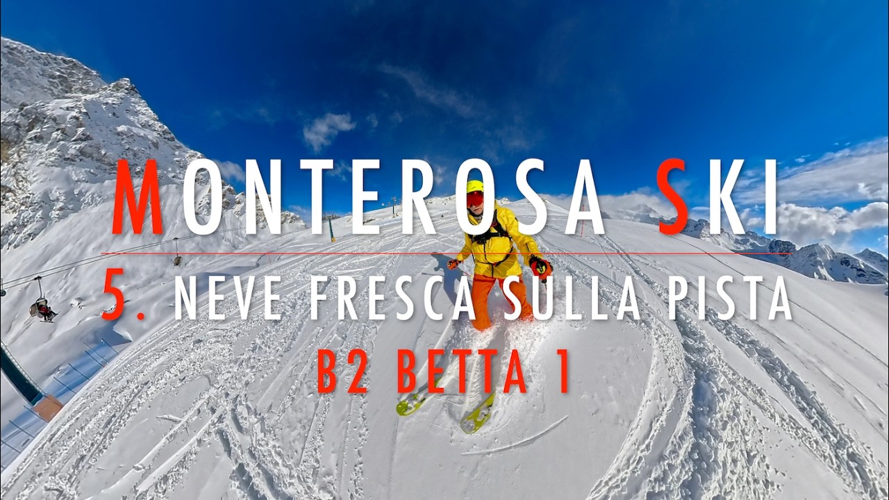 4K 🔴 MONTEROSA SKI 🔴 5. Neve fresca sulla pista B2 Betta 1 🔴 Day 3 🔴 Insta360 X5 🔴 11.2.2026