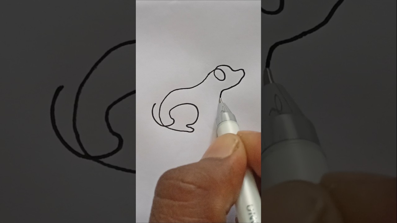 dog one line drawing 