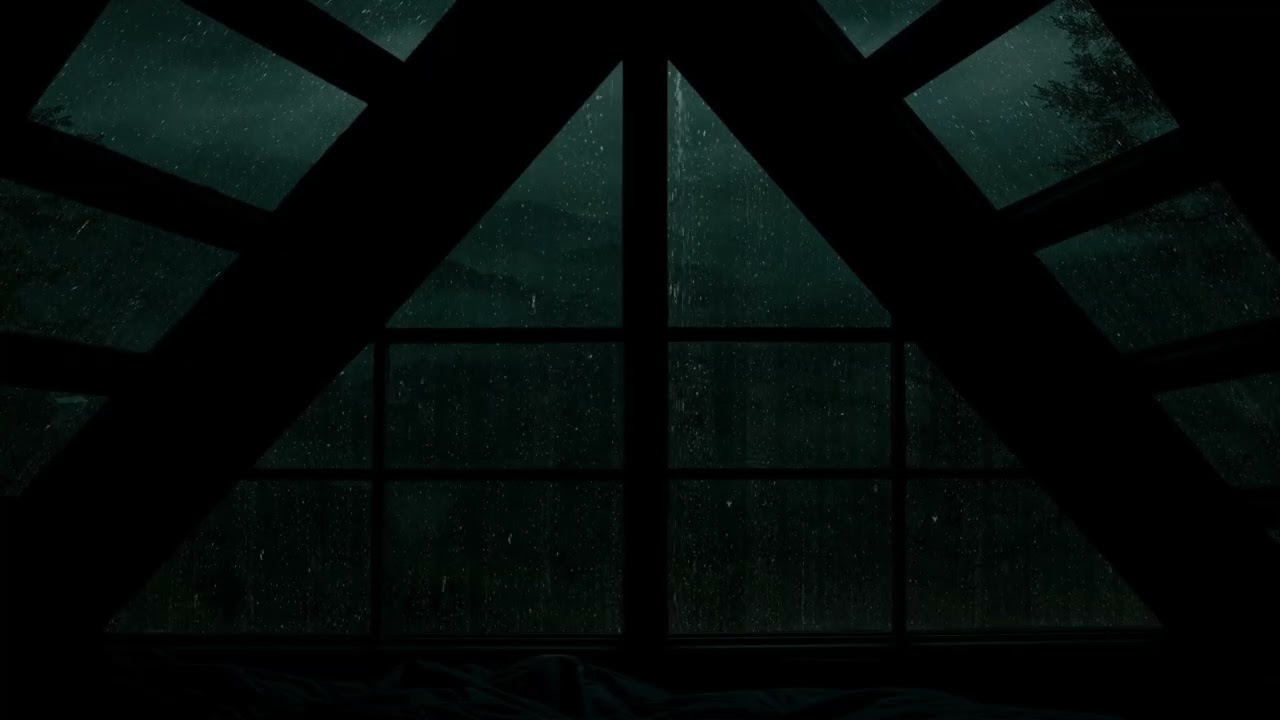 Dark Night Rain ASMR 🌧️ Raindrops Tapping the Window | Soothing Midnight Ambience for Deep Sleep 😌