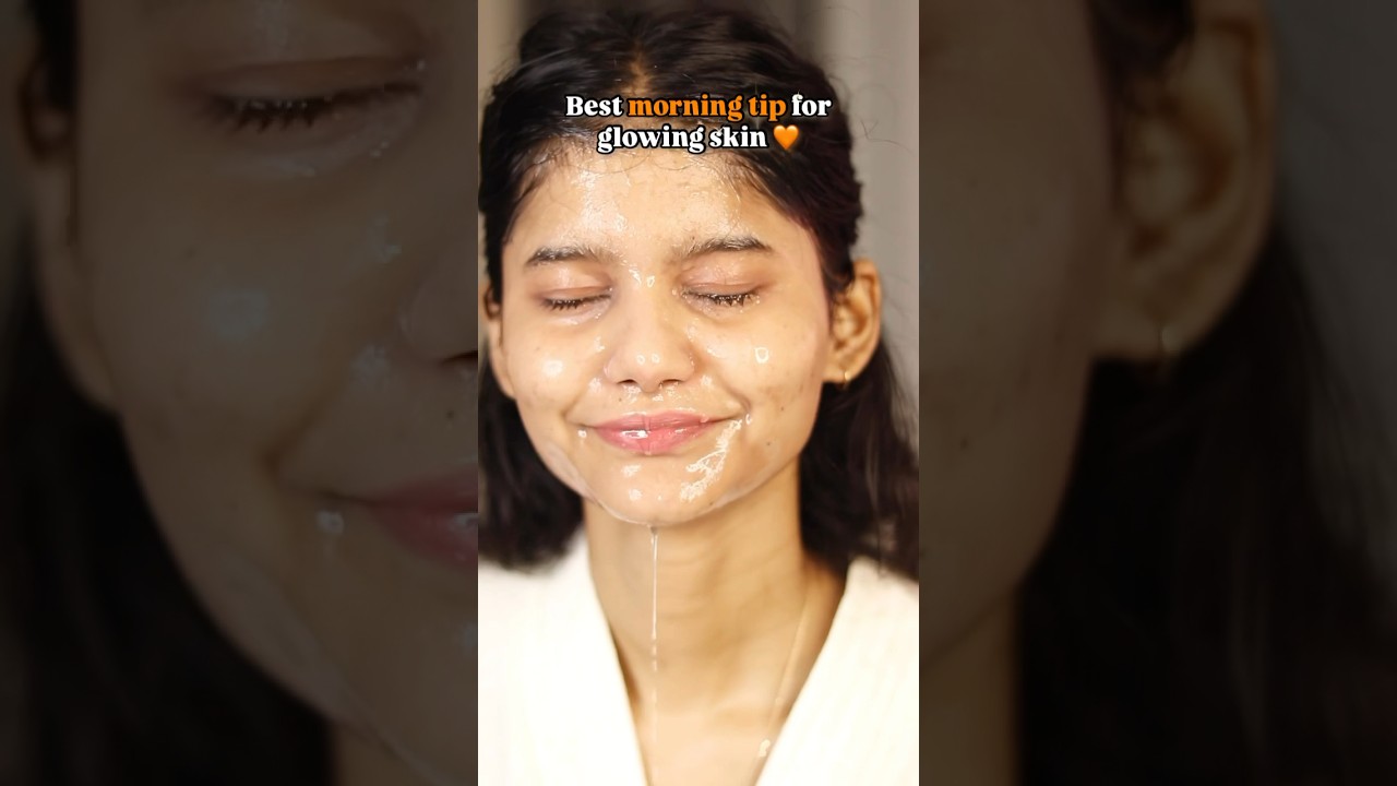 Best morning tip for glowing skin 🧡 #youtubeshorts #trending #nofilter