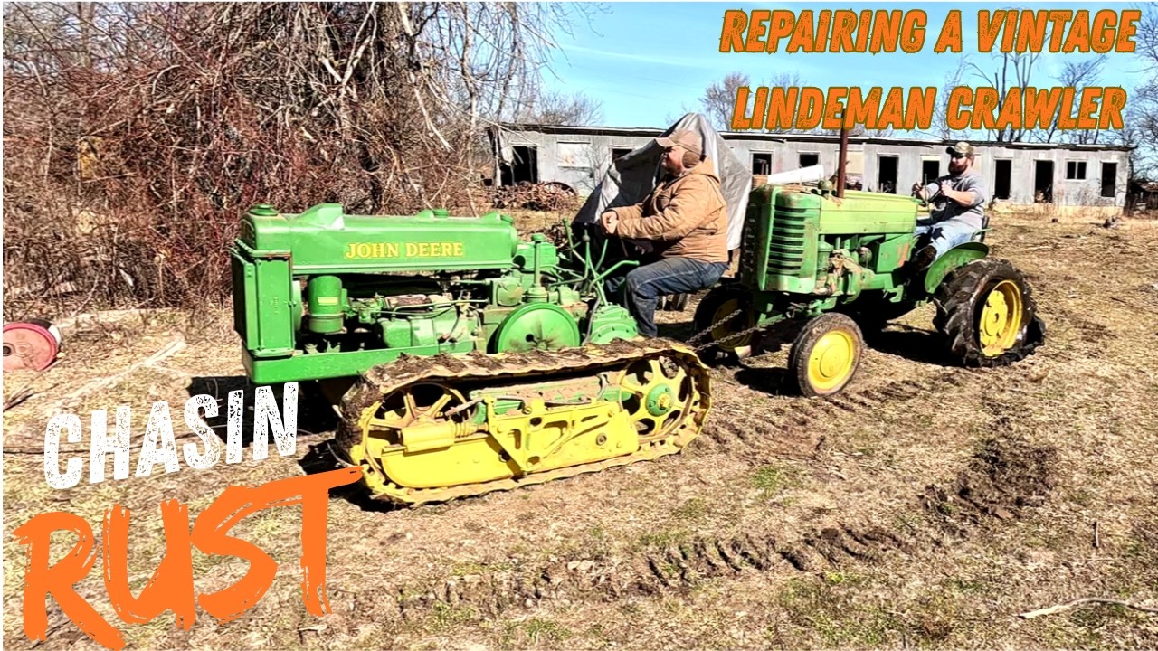 Ремонт старинного гусеничного трактора John Deere Lindeman.