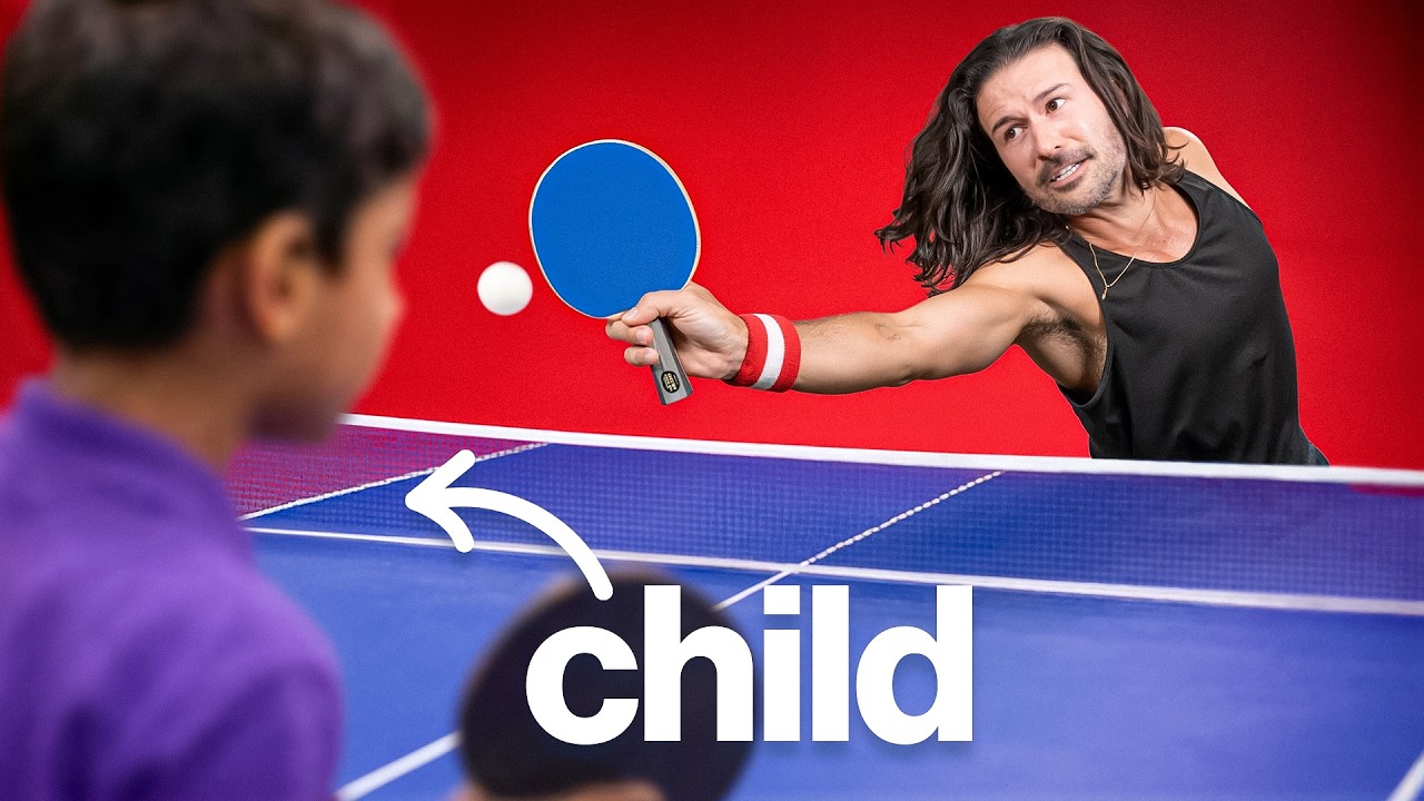 Adult Beginner vs 7 Year Old Professional Ping Pong Player