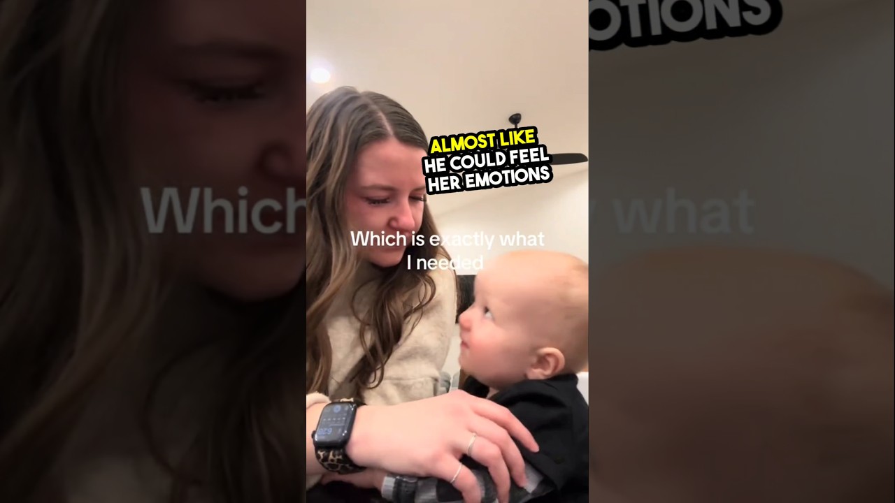 Baby hugged his mom because she was crying 😢