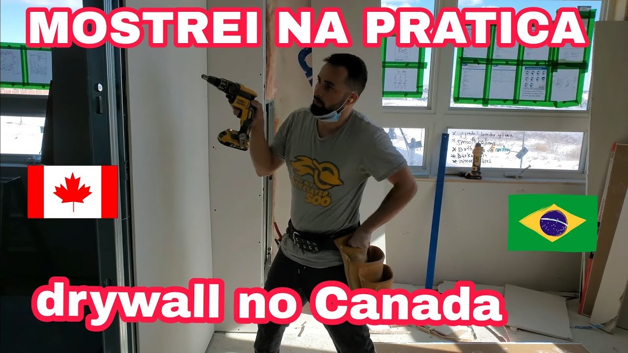 MOSTREI NA PRATICA COMO ACENTAR AS FOLHAS DE DRYWALL NO CANADA