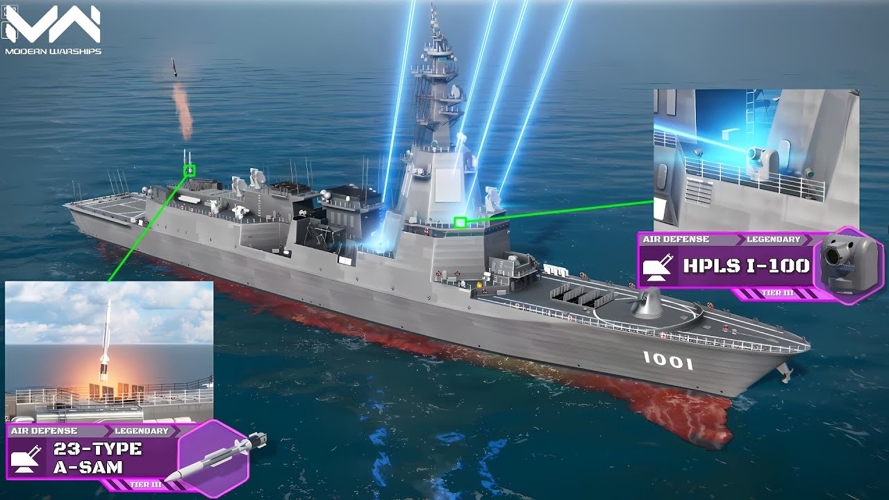 JS Ibuki (ASEV-1001) Exclusive Air Defense Test! Type 23 A-SAM and HPLS I-100 | Modern Warships
