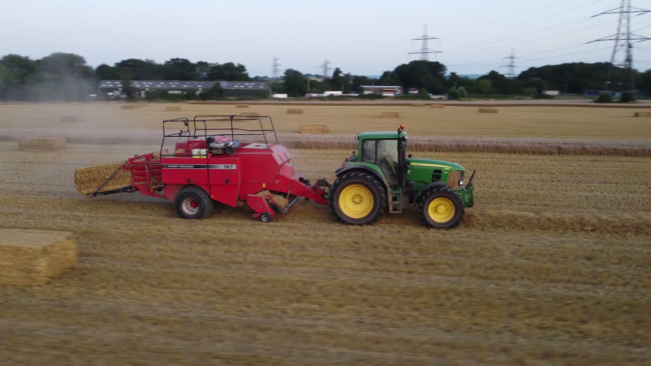 Tractor Baling Hay near Taunton, Somerset - DJI Mini 2 drone