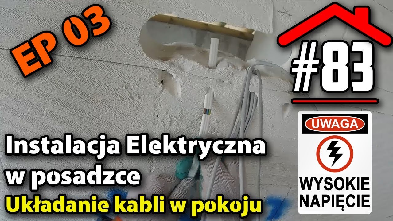 #83 Układanie kabli w pokoju / peszle || Instalacja Elektryczna EP03 - Dom na płycie fundamentowej