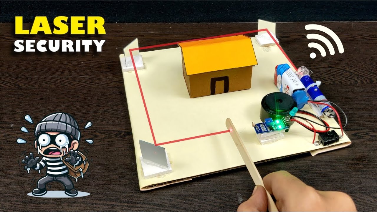 Laser Security System|| Laser Security Alarm 🚨 || Inspire Award Project|| Science Project #laser 