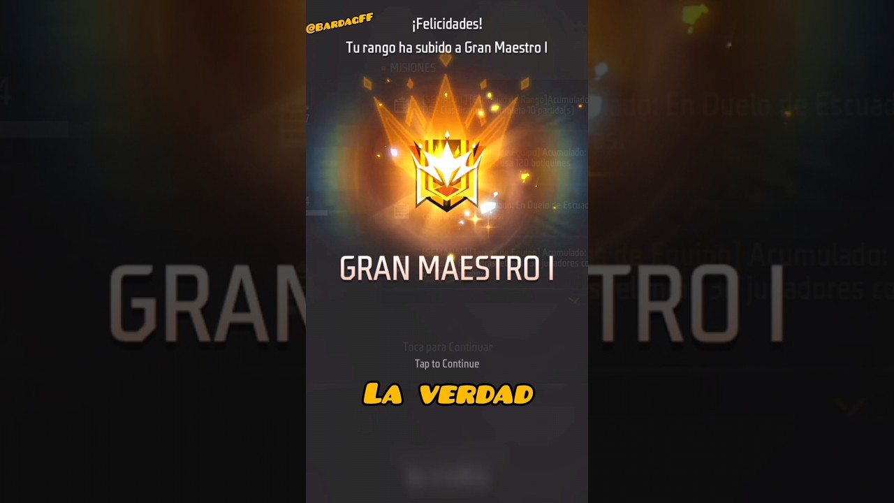 &Eacute;sto pasa cuando llegas a GRAN MAESTRO #freefire