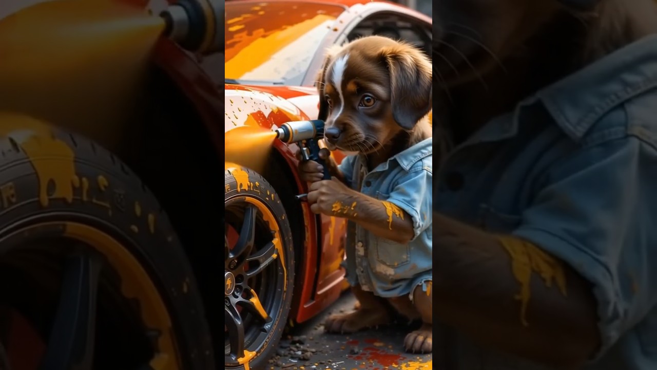 Poor Puppy&rsquo;s Broken Auto Turned Into a Super Car 🚘 | Hard Work #animahal #ai #short