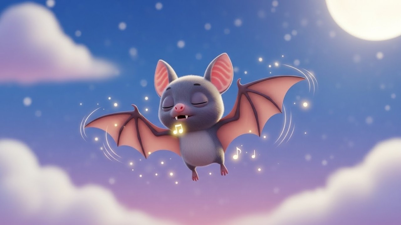Сонная летучая мышь поет «Ла-Ла» ночью 🦇💤🌟 | Колыбельная и нежный мультфильм для засыпания