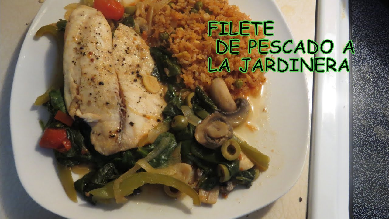 PESCADO CON ESPINACAS CHAMPINONES MUY SALUDABLE!