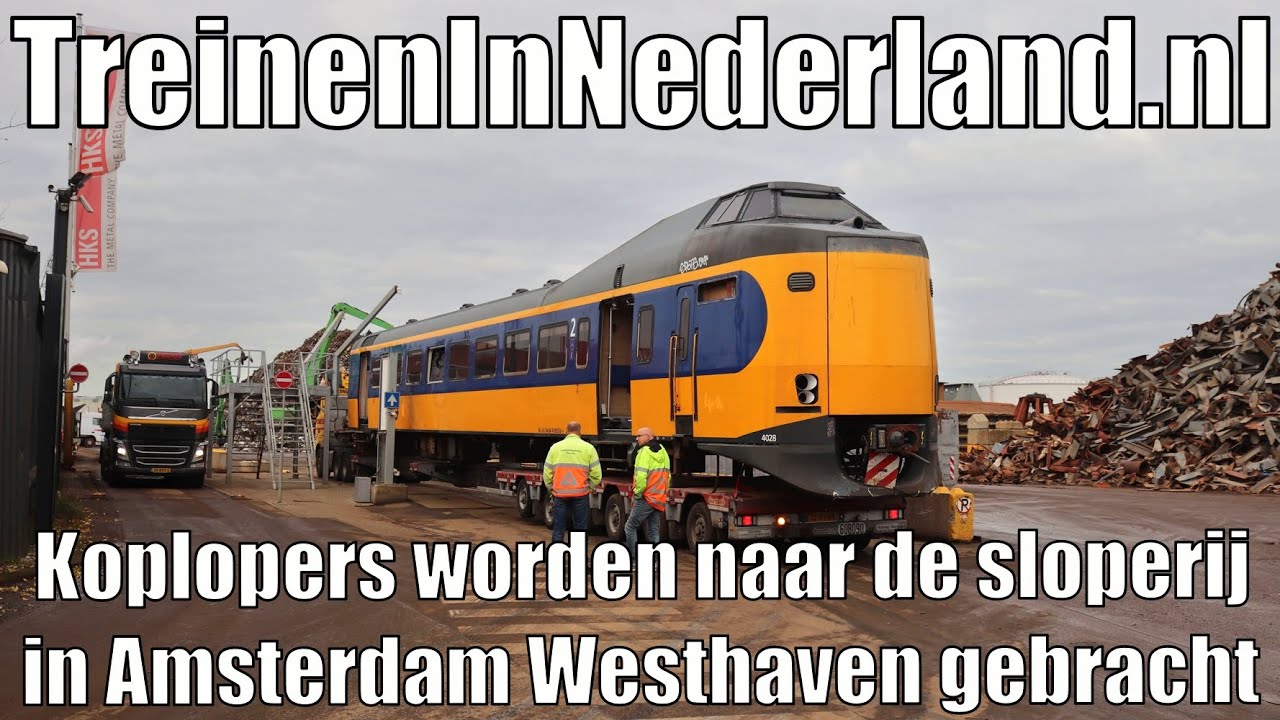 Koplopers worden naar de sloperij in Amsterdam Westhaven gebracht