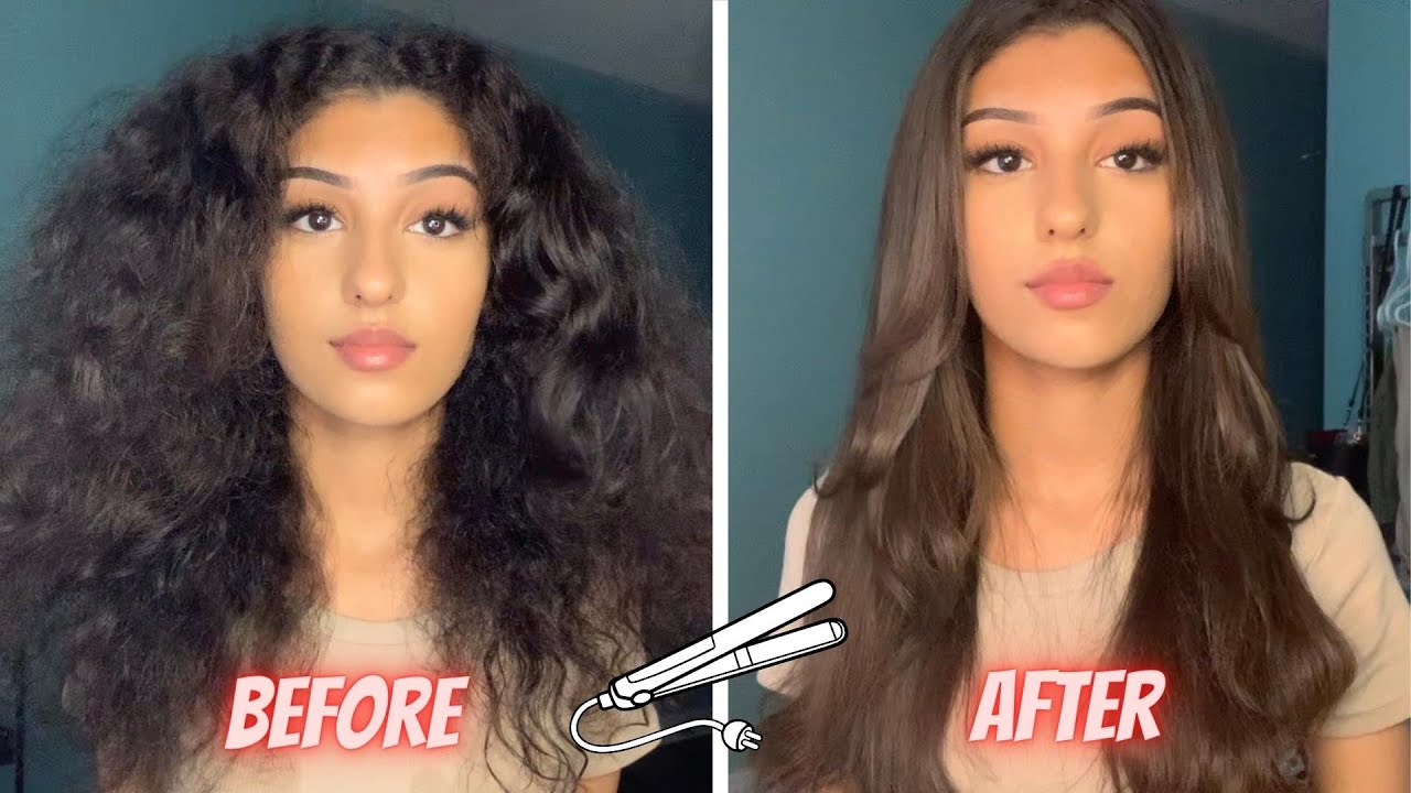 CURLY TO STRAIGHT HAIR: HOW TO SLEEK LOOK ON THICK HAIR