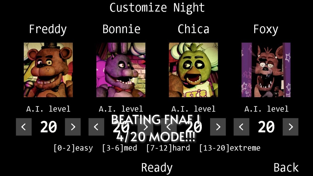 BEATING FNAF 1 4/20 MODE WITH SURVIVAL KIT 