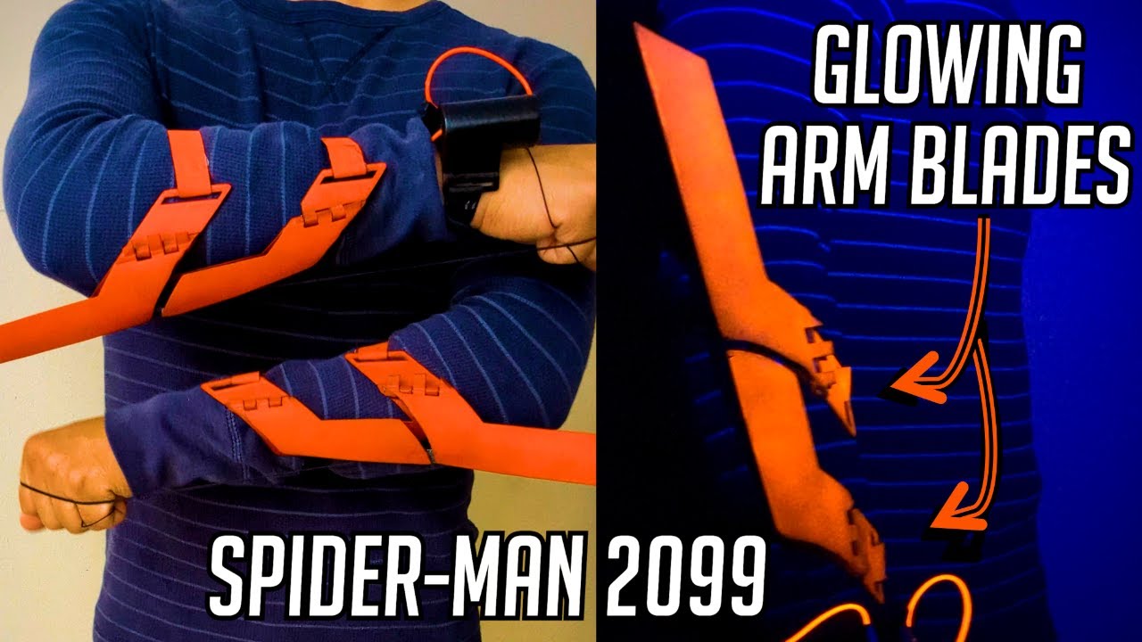 I Built Spiderman 2099 Suit Glowing Arm Blades and Web!!